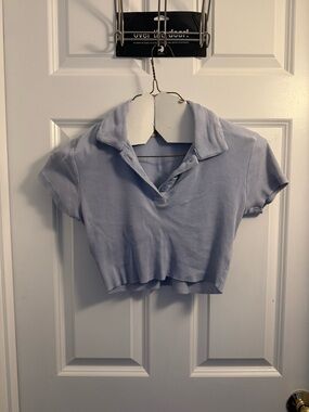 Garage Cropped Polo Top - Light Lavender